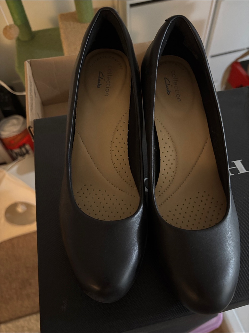 Clarks Black Leather Women’s Heel Pump